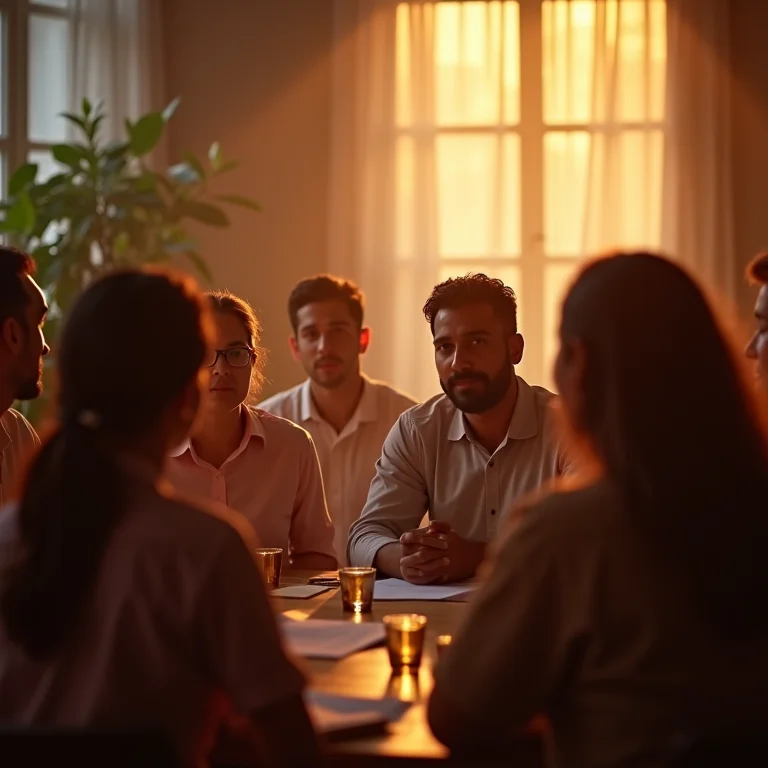 Grupo de apoio para saúde mental na Índia.