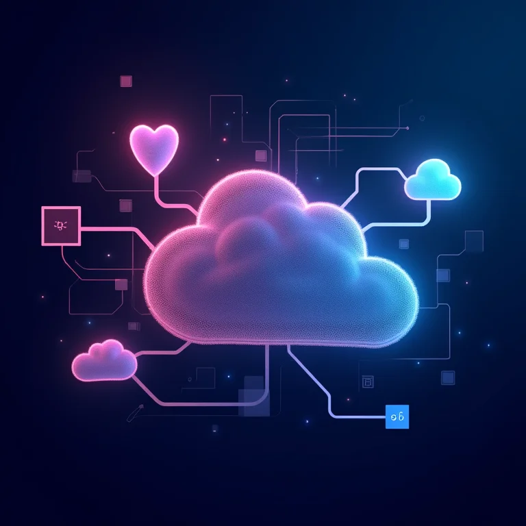 Ícones interconectados de IaaS, PaaS e SaaS, representando a combinação de modelos.