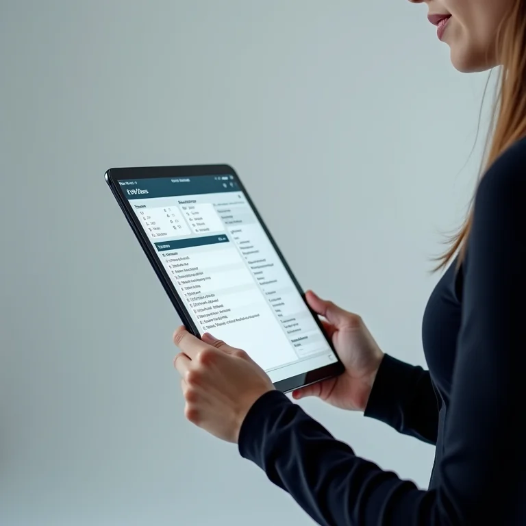 Indivíduo definindo metas claras e mensuráveis em um tablet.