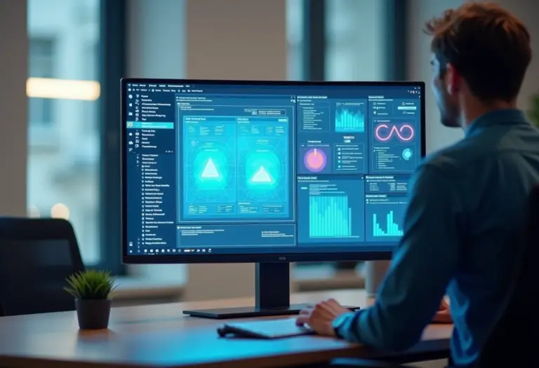 Interface de aplicativo evoluindo de wireframe para protótipo de alta fidelidade.