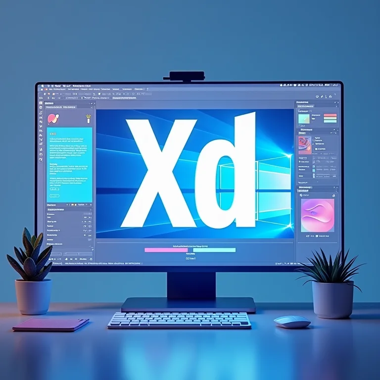 Interface do Adobe XD exibindo elementos de design e layouts.