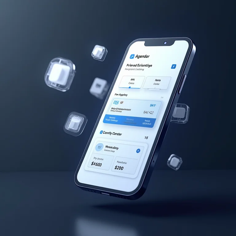 Interface do Agendor CRM em um smartphone