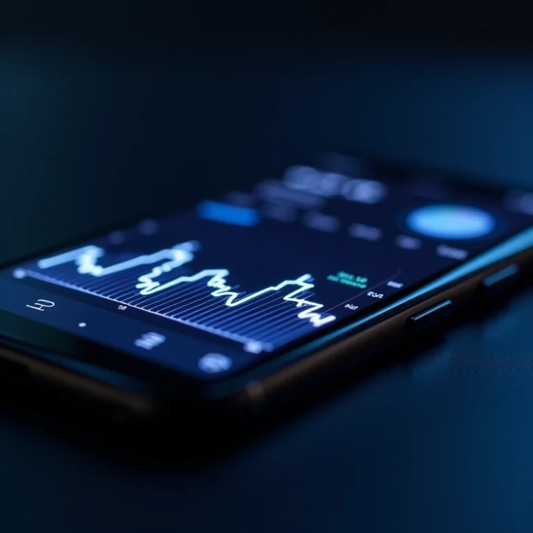 Interface do aplicativo Magnetis exibindo gráficos de crescimento financeiro em um smartphone.