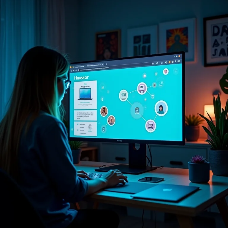 Interface do Canva em monitor criando designs.