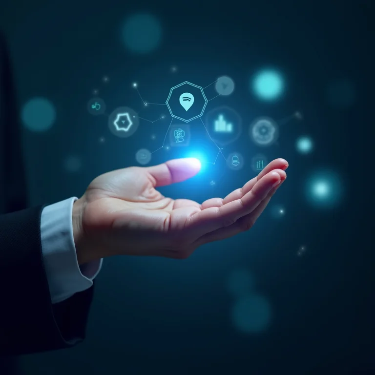 Interface holográfica representando experiência do cliente B2B.