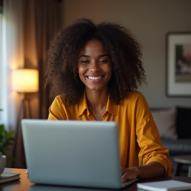 Jovem brasileira abrindo conta em uma corretora online.
