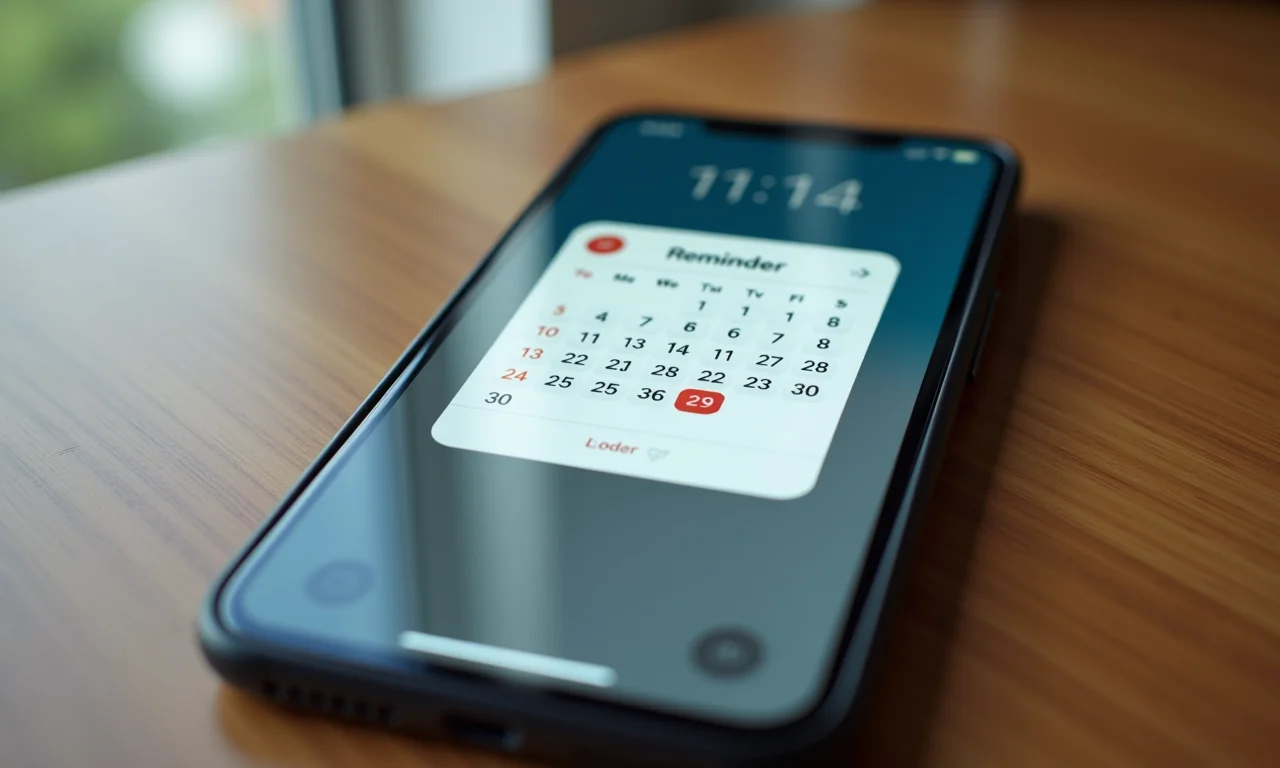 Lembrete de vencimento aparecendo na tela de um smartphone moderno.