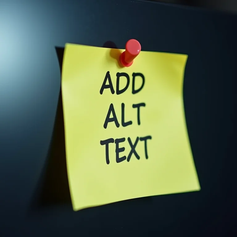 Lembrete em um monitor para adicionar alt text às imagens
