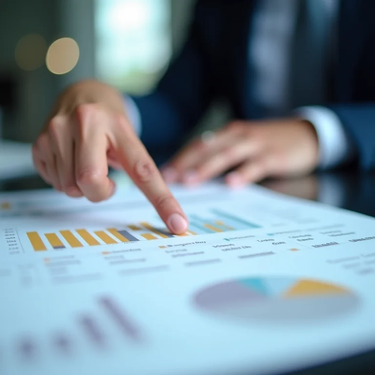 Mão de especialista apontando para informe de rendimentos de FII