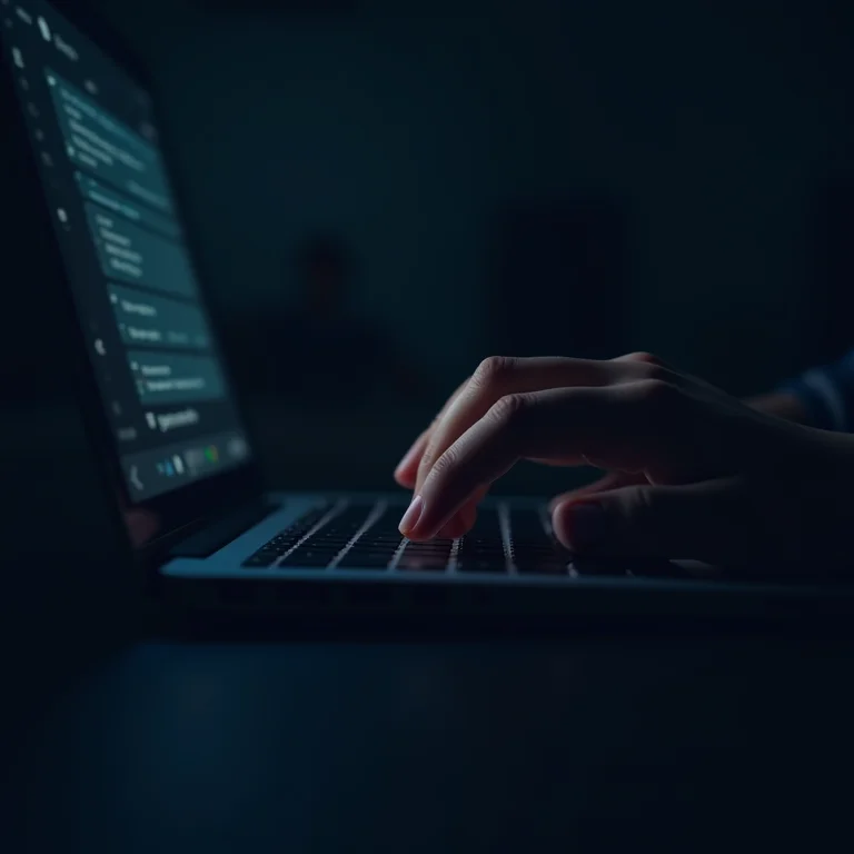 Mão digitando respostas detalhadas para perguntas de busca.