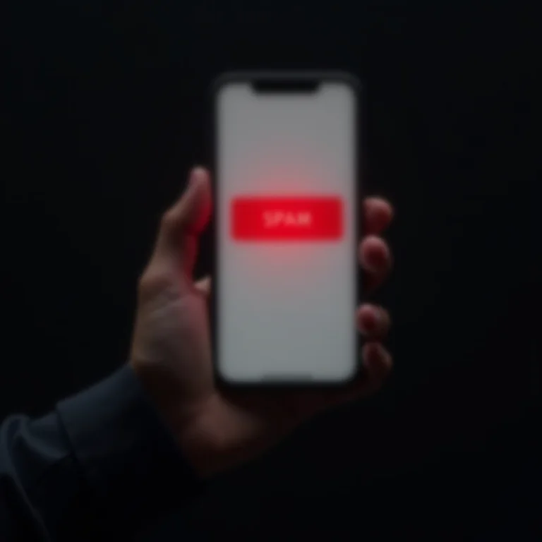Mão excluindo mensagem suspeita em um smartphone
