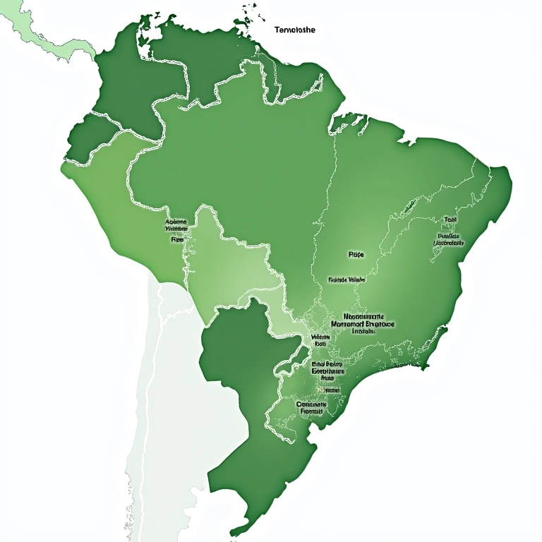 Mapa do Brasil mostrando taxas de emprego por região.