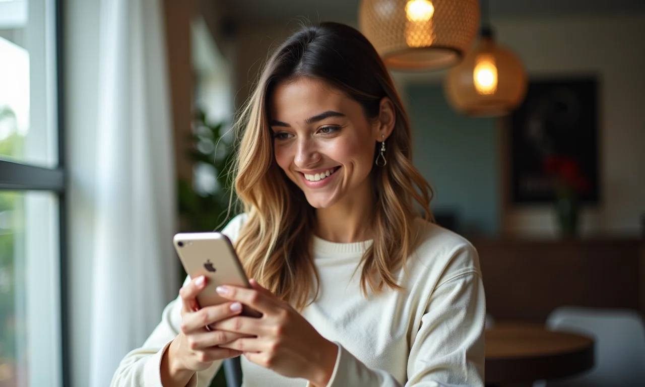 Mulher exibindo perfil comercial estratégico no Instagram.