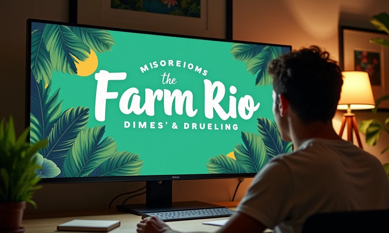 Opções de tipografia exibidas em tela com arte brasileira ao fundo.