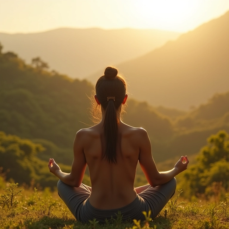 Pessoa meditando na natureza, valorizando experiências.