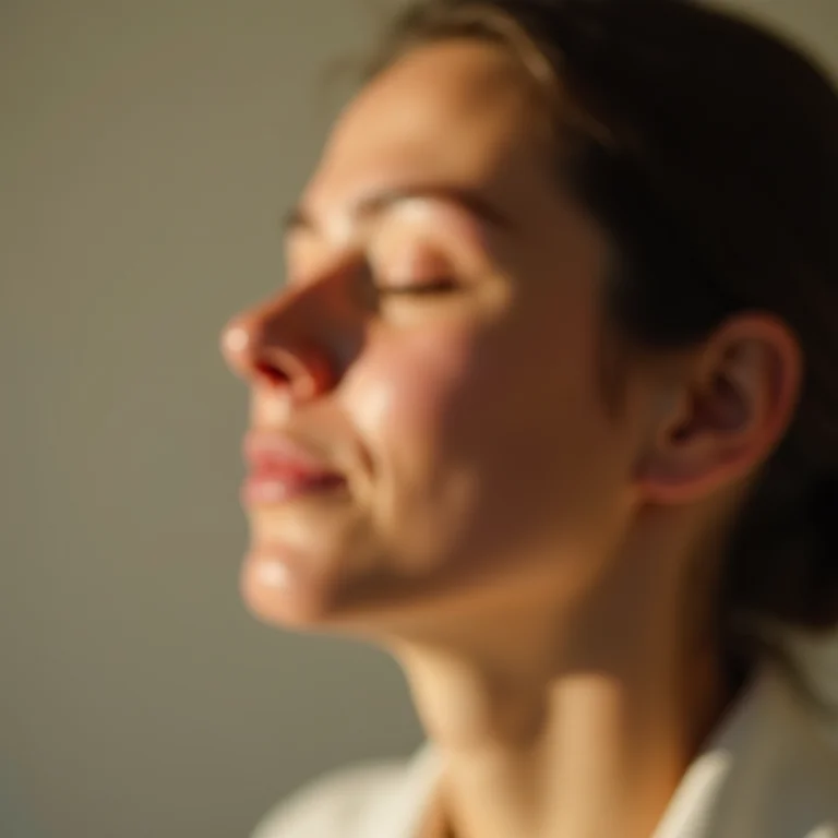 Pessoa praticando exercícios de respiração para relaxamento