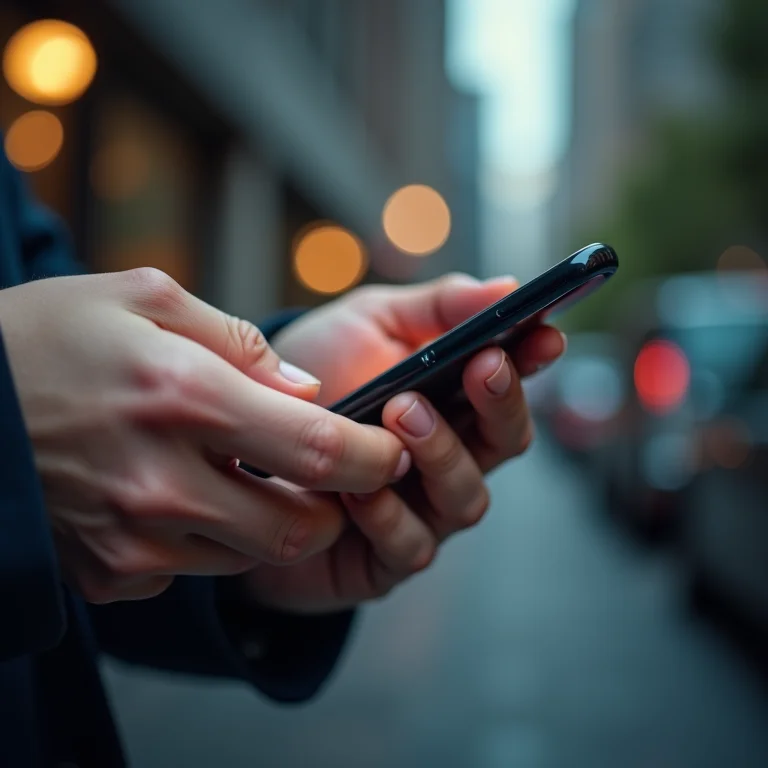 Pessoa usando um smartphone para acessar uma plataforma de economia compartilhada.