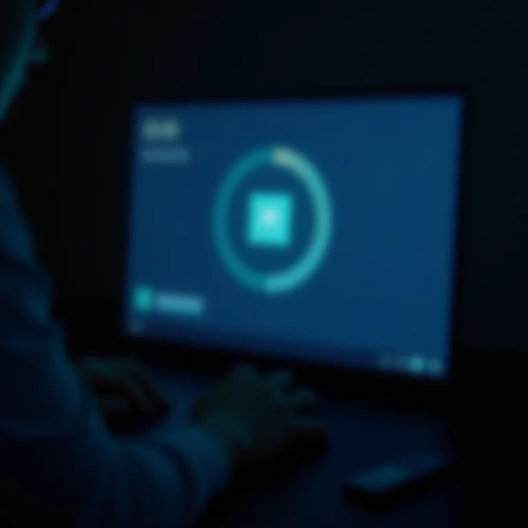 Pessoa usando versão gratuita de software com prompt para upgrade