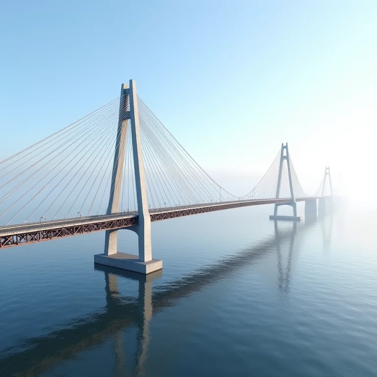 Ponte com uma ampla margem de segurança, representando a margem de segurança nos investimentos.