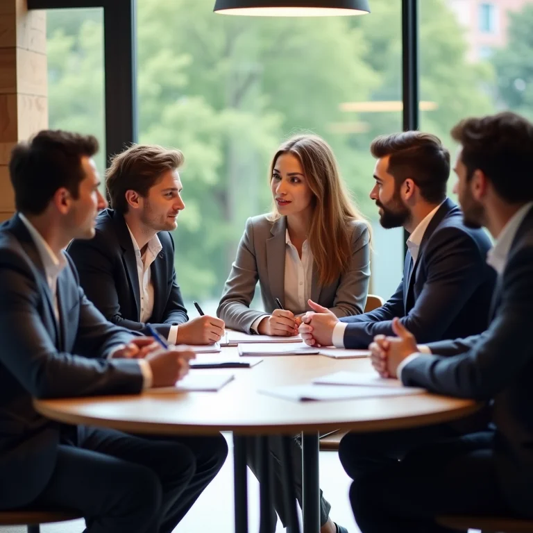 Profissionais conduzindo entrevistas para entender as necessidades dos clientes.