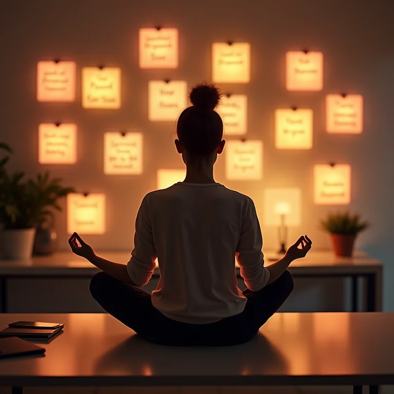 Profissional diverso praticando mindfulness para autoconsciência.