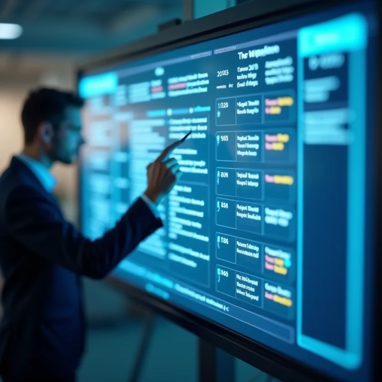 Quadro Kanban com tarefas e prazos.