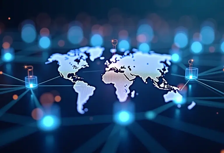 Rede global de inovação B2B com fluxos de dados.