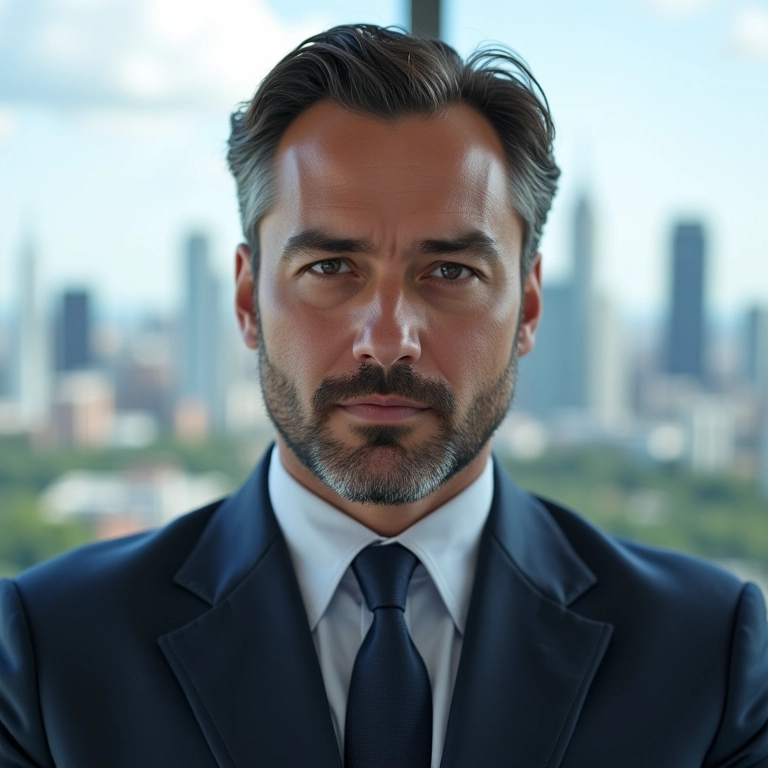 Retrato de Abilio Diniz, ícone de resiliência.