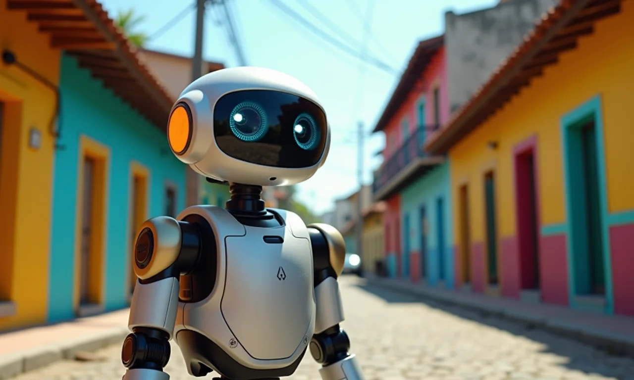 Robô autônomo aprendendo a navegar em uma favela brasileira com aprendizado por reforço.