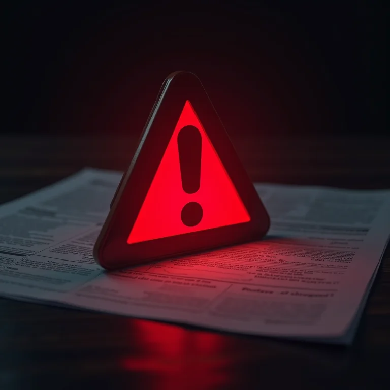 Sinal de alerta vermelho sobre documentos de herança.