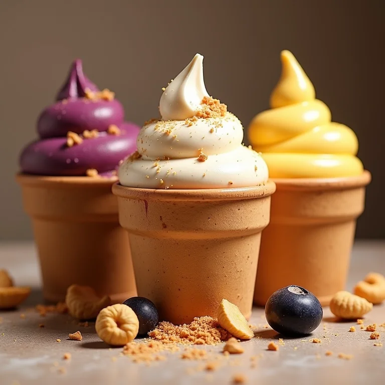 Sorvetes com sabores regionais brasileiros, como açaí e cupuaçu.