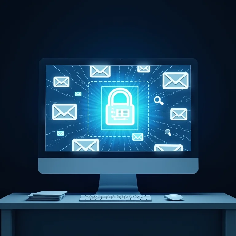 Tela de computador inundada por e-mails de marketing agressivo.