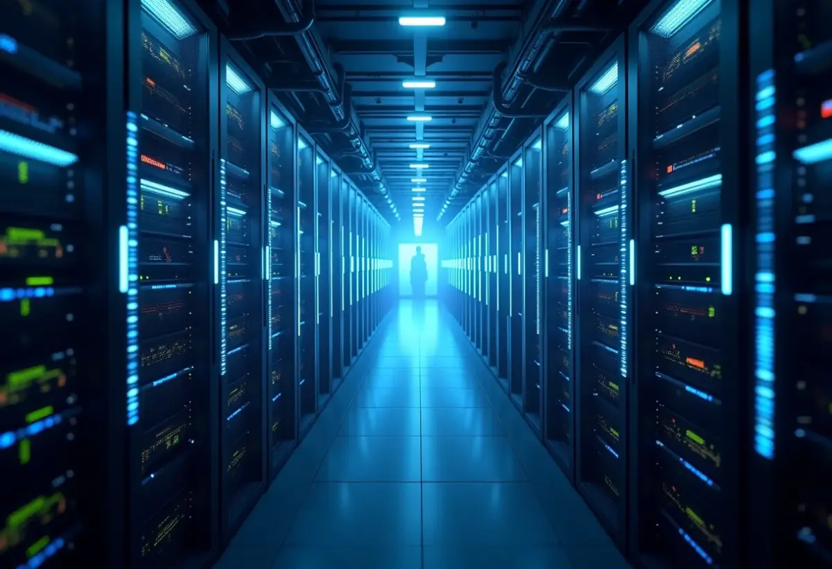 PAAS vs IAAS vs SAAS: O guia COMPLETO para escolher o ideal Visualização de um data center em nuvem, representando a infraestrutura de serviços PaaS, IaaS e SaaS.