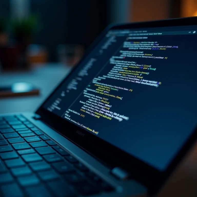 Código de Schema de Artigo em tela de laptop.