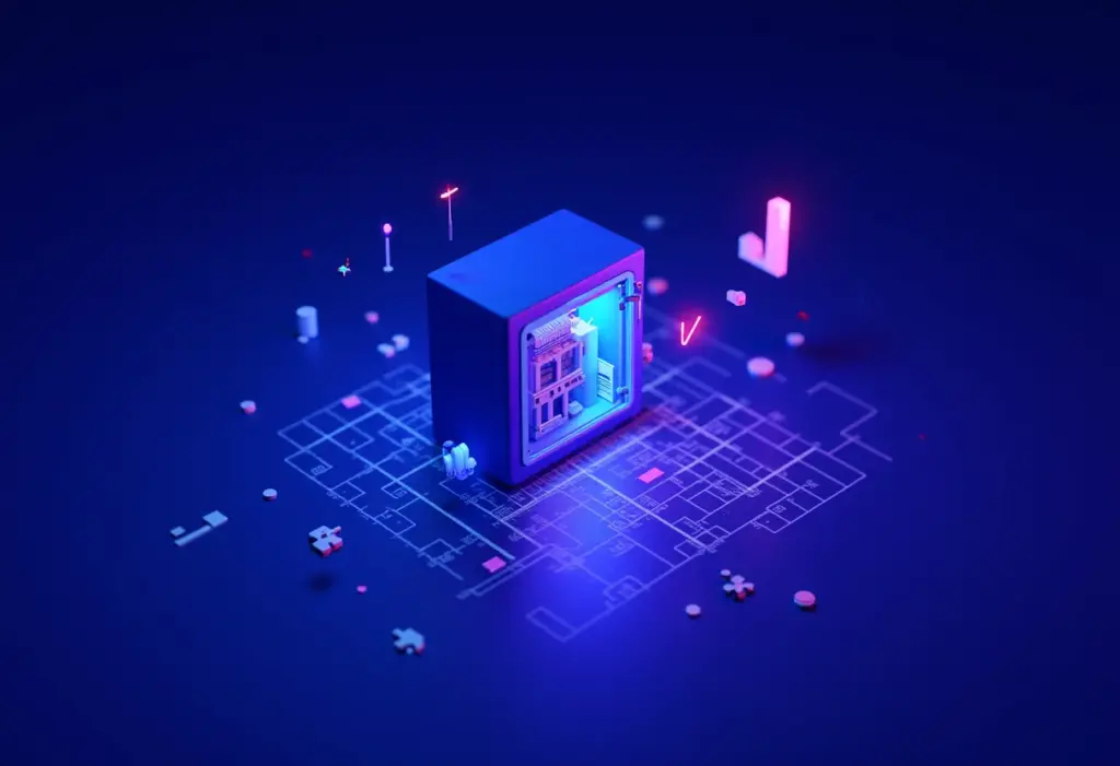 Cofre digital protegendo gráficos de investimentos