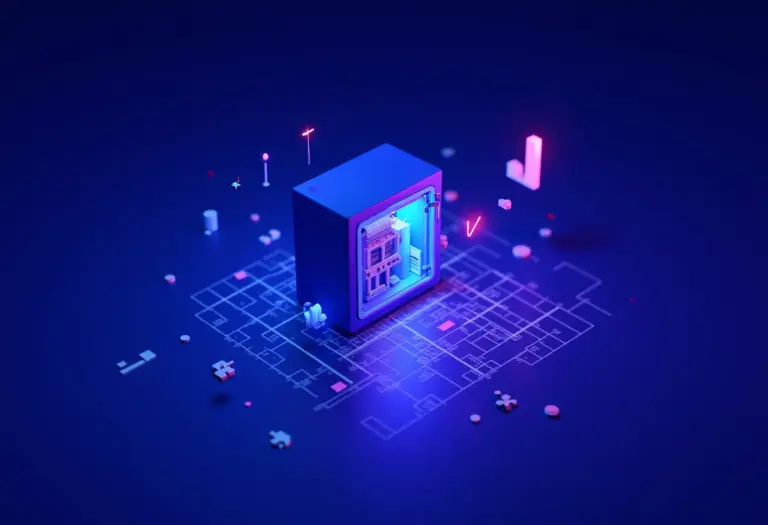 Cofre digital protegendo gráficos de investimentos