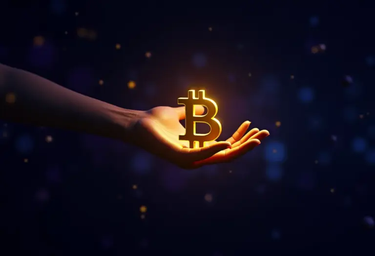 Conceito abstrato de aluguel de Bitcoin.
