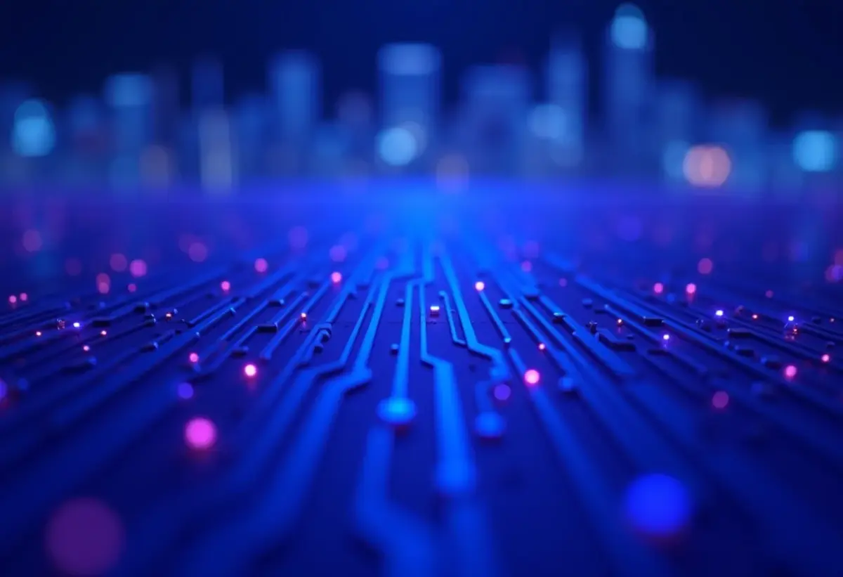 Conceito abstrato de dados e tecnologia, representando métricas e tomada de decisões