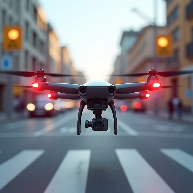 Drone caindo perto de pedestres.