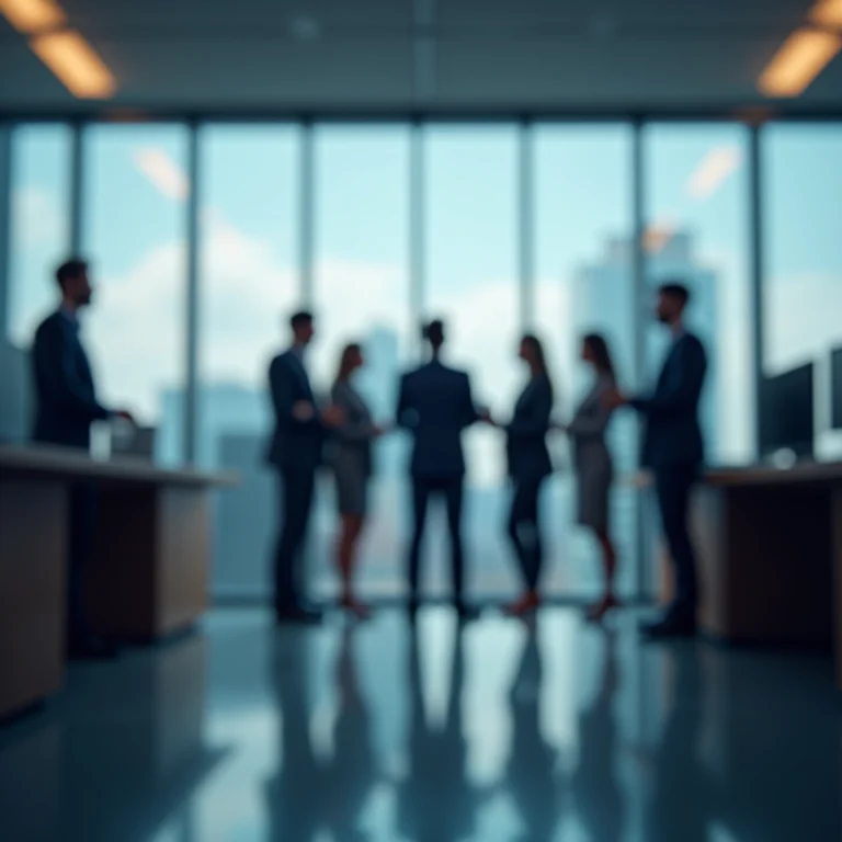 Equipe de negócios com visão turva de objetivos