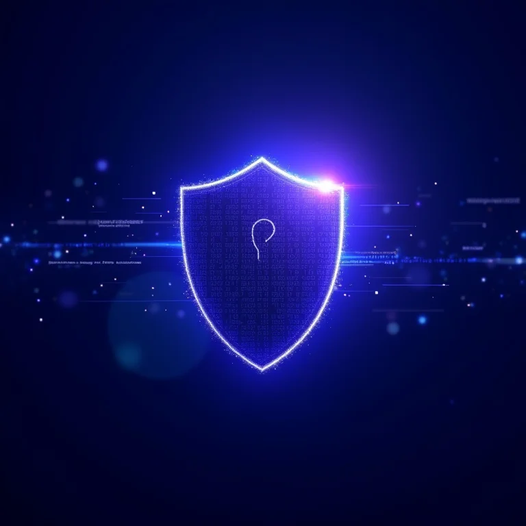 Escudo digital representando a segurança cibernética no mundo das criptomoedas