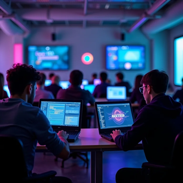 Estudantes usando diferentes plataformas edtech