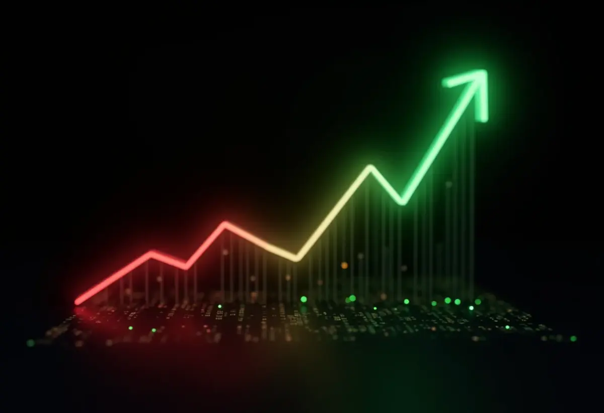 Gráfico abstrato representando crescimento financeiro do zero.