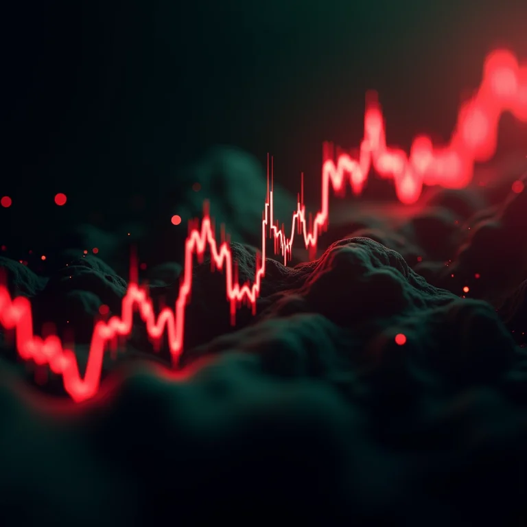 Gráfico de mercado volátil representando a instabilidade das criptomoedas
