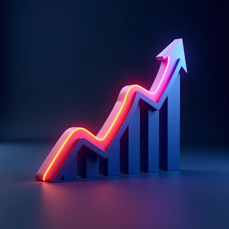 Gráfico estilizado representando risco e rentabilidade de investimentos.