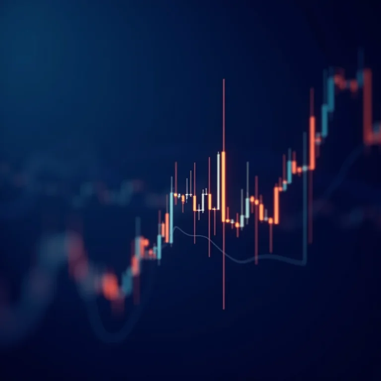 Gráficos de candlestick e indicadores representando análise técnica.