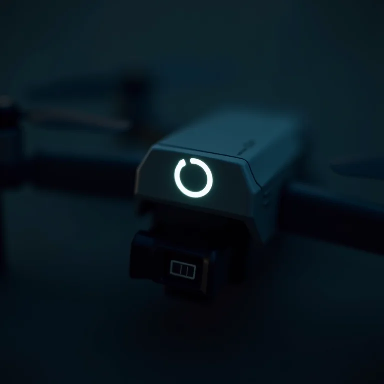 Indicador de bateria fraca em um drone.