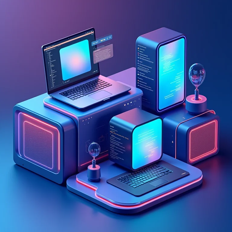 Interfaces de plataformas low-code/no-code para criação rápida de MVP.