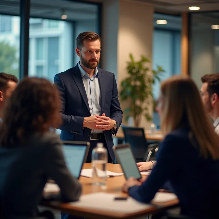 Liderança servidora em ambiente de trabalho.