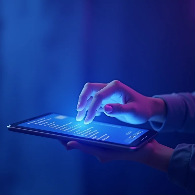Mão organizando lista de dívidas em um tablet.